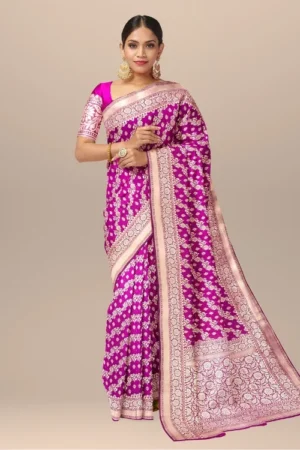 Pink Banarasi Katan Uppada Silk