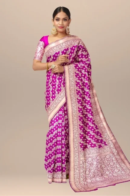 Pink Banarasi Katan Uppada Silk