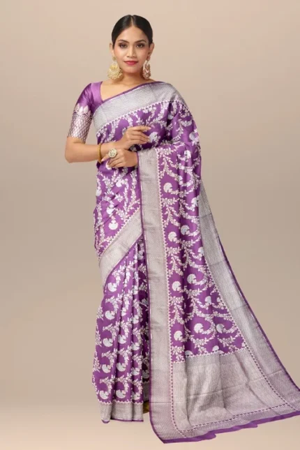 Light Purple Banarasi Katan Uppada Silk