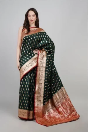 Elegant Green Banarasi Silk Saree